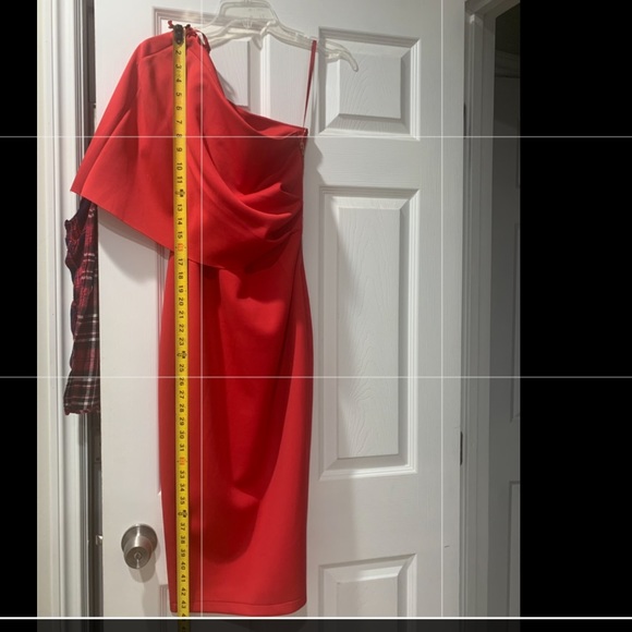 Red One Shoulder Dress - Picture 6 of 6